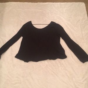 Free People Open back flowy black top